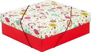 Caixa tampa/fundo M 21x22x7,5cm Natal Encanto