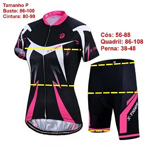 Conjunto de Ciclismo Camisa e Bermuda Feminino Bike, coolmax Roupa