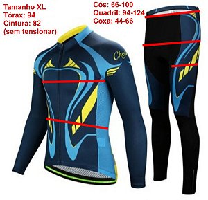 Roupa Ciclismo Longo Bike Conjunto Masculino Pro Cycling