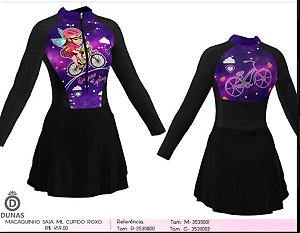 Macaquinho Saia Feminino Manga Longa DUNAS Ciclismo Cupido Roxo