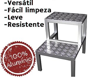 Escada de aluminio 2 degraus