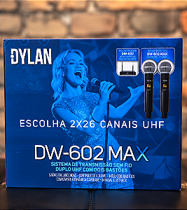 MICROFONE DYLAN DW602 MAX DUPLO S/ FIO
