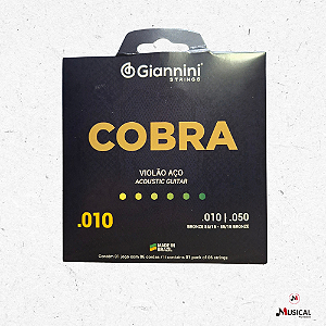 ENCORDOAMENTO GIANNINI COBRA VIOLAO ACO 010 / 050 GEEFLE