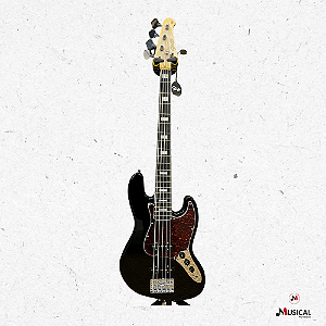 BAIXO SEIZI JAZU 5 CORDAS PRETO C/ CAPA JAZZ BASS