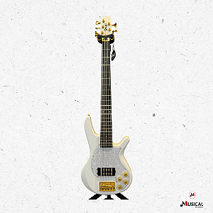 BAIXO SEIZI TITAN 5 CORDAS WHITE GOLD  C/ CAPA