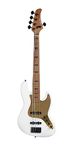 BAIXO STRINBERG JBS155AD 5 CORDAS ATIVO PEARL WHITE PW JAZZ BASS C/ CAPA