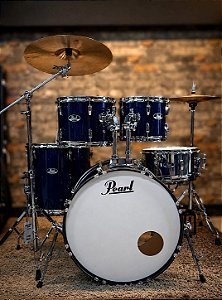 BATERIA PEARL ROADSHOW RS525MS/C743 BUMBO 22 ROYAL BLUE METALIC C/ FERRAGENS 22 10 12 16 14