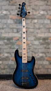 BAIXO WALDMAN JAZZ BASS GJJF455A SPBL 5 CORDAS ATIVO BURST AZUL
