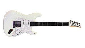 GUITARRA SEIZI FUN KATANA MUSASHI STRATO HSS SNOW WHITE SPARKLE C/ CAPA