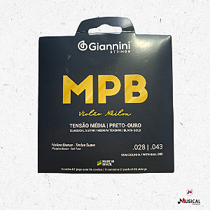 ENCORDOAMENTO GIANNINI MPB PRETO OURO VIOLAO NYLON GENWBG