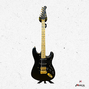 GUITARRA SEIZI VINTAGE BUDOKAN HSS REINALDO MEIRELLES SATIN BLACK C/ CAPA