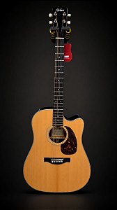 Violao Hertom dread Stage Cutway Natural com Capa