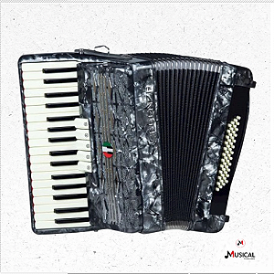 ACORDEON CADENZA CD 48 BAIXOS CINZA PEROLA