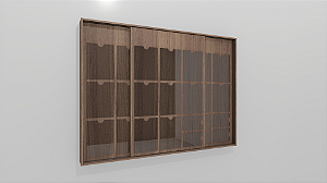 Quadro de Anúncios Triplo para SR - Cor Noce Naturale