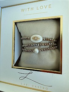 Kit Pulseiras Olho Grego Zircônias Nude