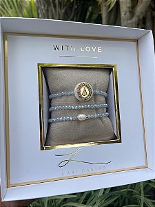 kit Pulseiras Nossa Senhora Aparecida Azul céu