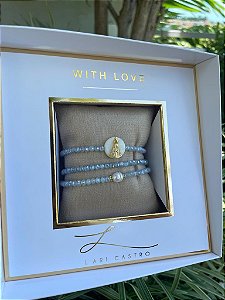 Kit Pulseiras Nossa Senhora Aparecida  Pequena Azul Céu
