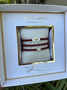 Kit Pulseiras Olho Grego Vermelho Rubi