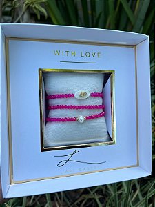 Kit Pulseiras Olho Grego Pink