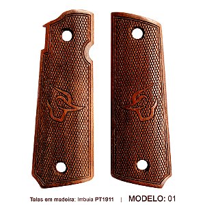 TALA EM MADEIRA PARA PISTOLA TAURUS 1911 CLASSICA E TATICA
