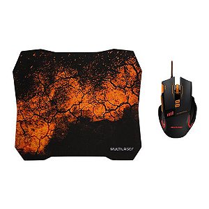 Mouse Gamer 3200DPI Combo Mouse Pad QuickFire Multilaser - MO256