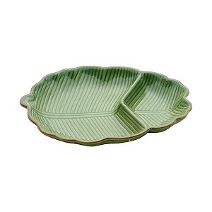Folha Decorativa de Ceramica Bana Leaf Verde Lyor