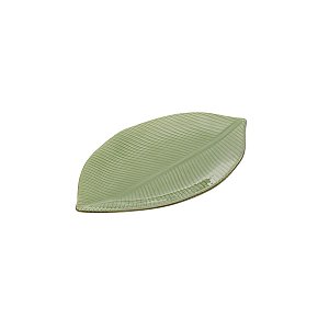 Prato de Cerâmica Banana Leaf Verde Lyor - 26,5x15,5x2cm