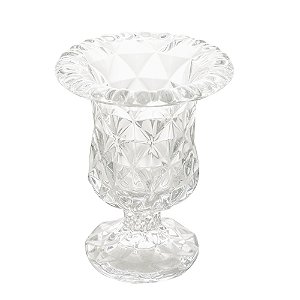 Vaso com Pé De Vidro Diamond Lyor 14,5x11,5cm