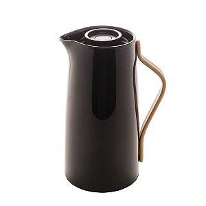 Garrafa Térmica de Café - Plástico com Cabo Curve Preta 1 Litro Wolff