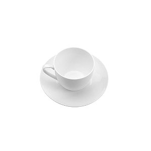Xicara de Chá em Porcelana Clean com Pires 220ml Lyor