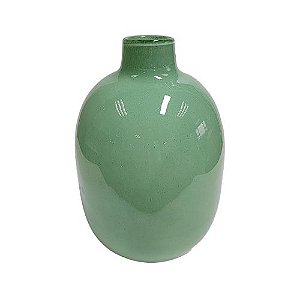 Vaso Decorativo em Vidro Verde 20X33 cm - BTC