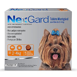 Antipulgas e Carrapatos NexGard para Cães de 2 a 4kg 1 comprimido