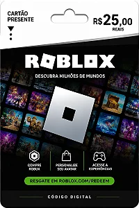Gift Card Roblox R$ 25 – Cartão Presente Digital