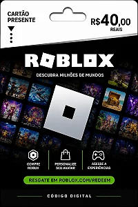 Gift Card Roblox R$ 40 – Cartão Presente Digital