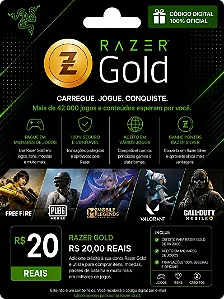 Razer Gold R$ 20,00 - Recarga de Créditos | Playgamescard
