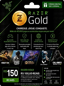 Razer Gold R$ 150,00 - Recarga de Créditos | Playgamescard