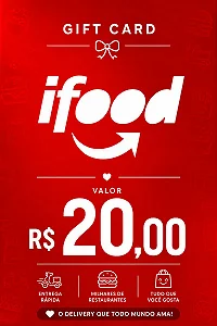 Gift Card iFood R$ 20,00 - Envio Digital Imediato