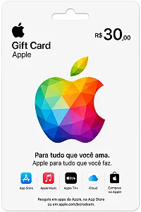 Apple Gift Card R$ 30,00 - Cartão Presente Digital