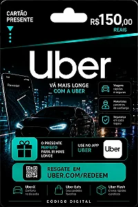Gift Card Uber R$ 150,00 - Cartão Presente Digital