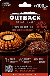 Gift Card Outback R$ 100,00 - Cartão Presente Digital