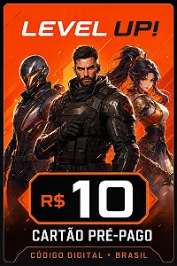 Cartão Pré-Pago Level Up R$ 10 - Código Digital Brasil