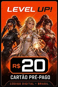 Cartão Pré-Pago Level Up R$ 20 - Código Digital Brasil