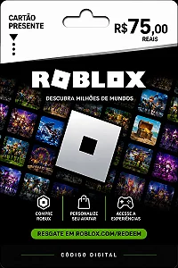 Cartão Presente Roblox R$ 75 - Código Digital Brasil
