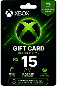 Gift Card Xbox R$ 15,00 - Código Digital - Envio Imediato