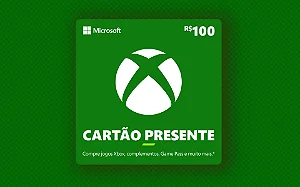 Gift Card Xbox R$ 100,00 - Código Digital Original - Envio Rápido