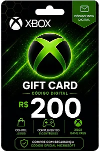 Gift Card Xbox R$ 200,00 - Código Digital Original - Envio Imediato