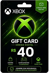 Gift Card Xbox R$ 40,00 - Código Digital Original - Envio Imediato