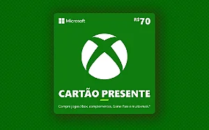 Gift Card Xbox R$ 70,00 - Código Digital - Envio Imediata