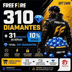 Recarga Free Fire 310 Diamantes Código Digital - Envio Imediato