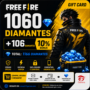 Recarga Free Fire 1060 Diamantes Código Digital - Envio Imediato